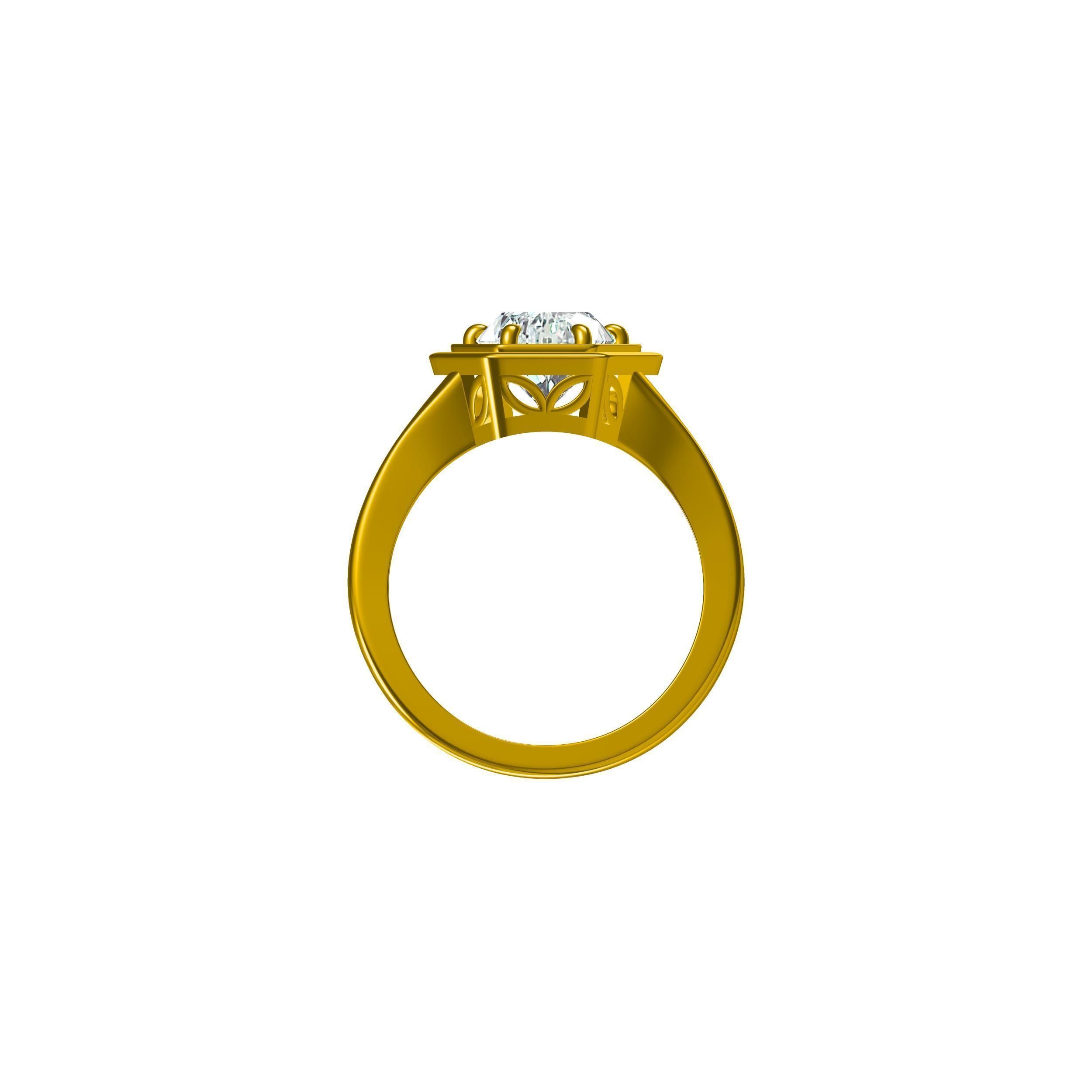 Antique Solitaire Ring 3D print model_8