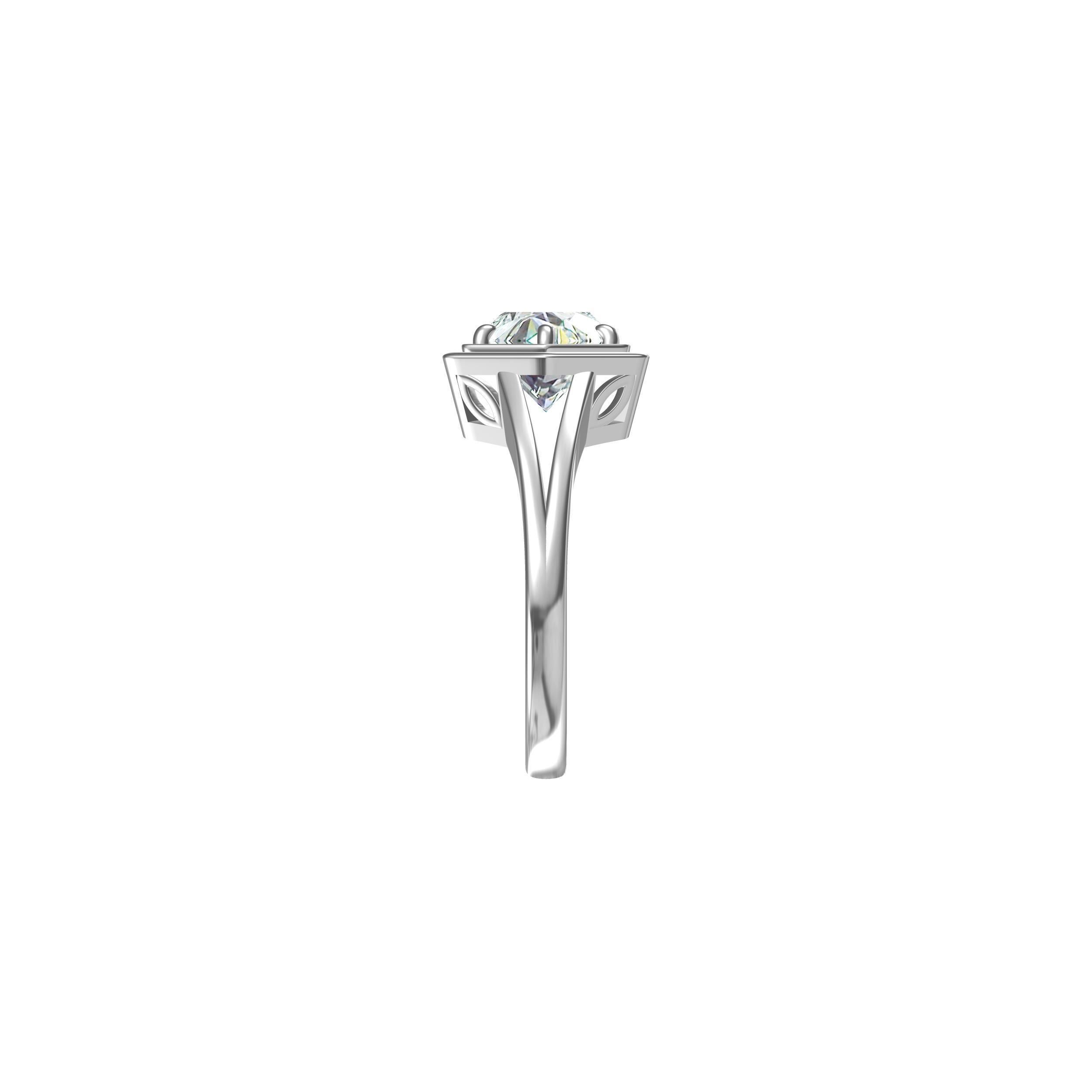Antique Solitaire Ring 3D print model_9