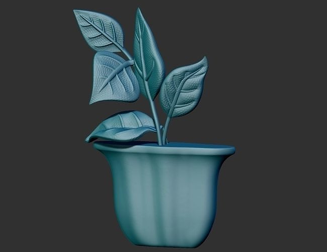 Leaves in vases 3D print model