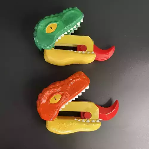 DINOSAUR GRAVITY KNIFE - T-REX CARROT KNIFE - 3MF MULTICOLOR