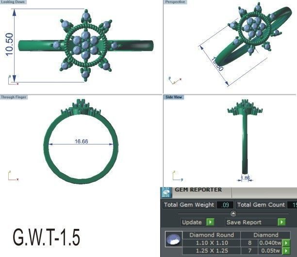 Ultra light wt Women Ring 3dm stl renders details 3D print model_12