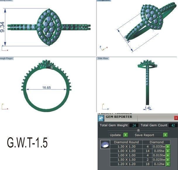 Ultra light wt Women Ring 3dm stl renders details 3D print model_12
