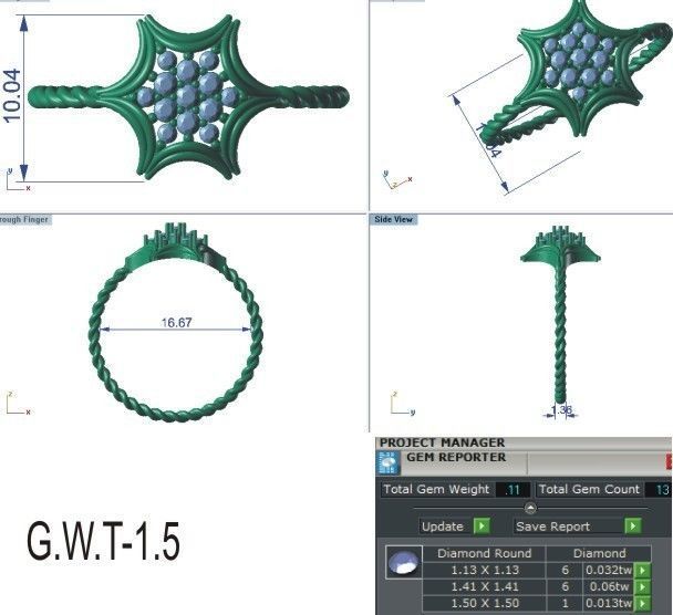 Ultra light wt Women Ring 3dm stl renders details 3D print model_12
