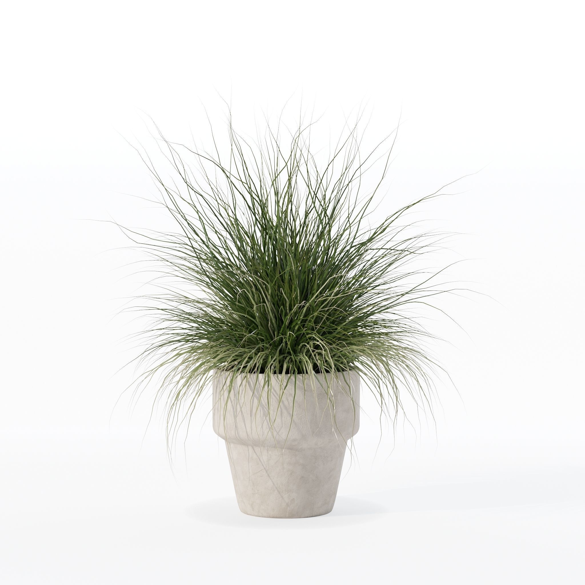 Grass in big flower pot 3D model_12