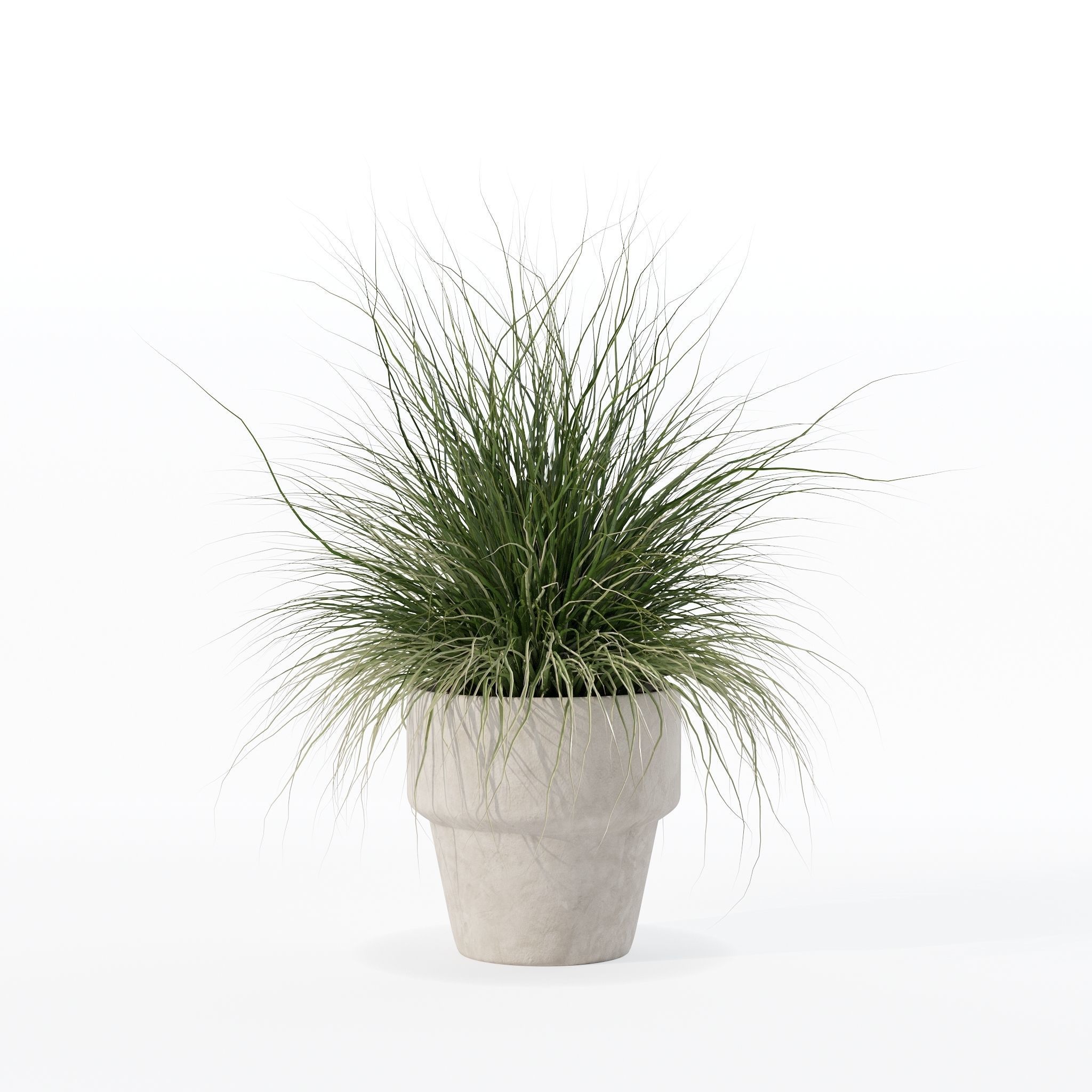 Grass in big flower pot 3D model_28