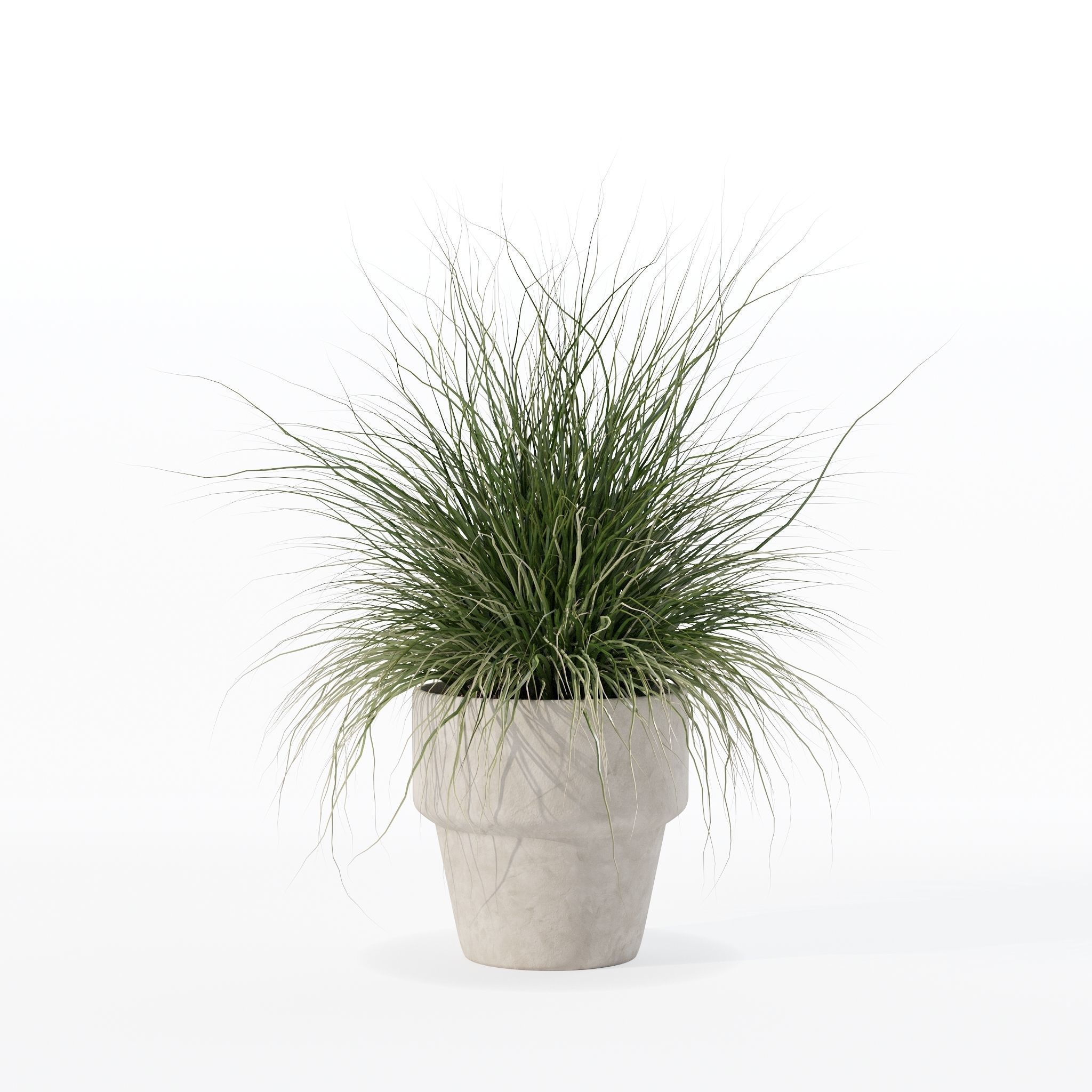Grass in big flower pot 3D model_20
