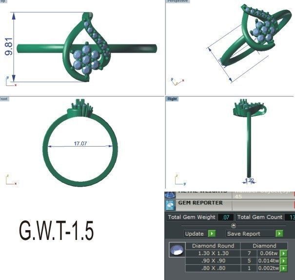 Ultra light wt Women Ring 3dm stl renders details  3D print model_12