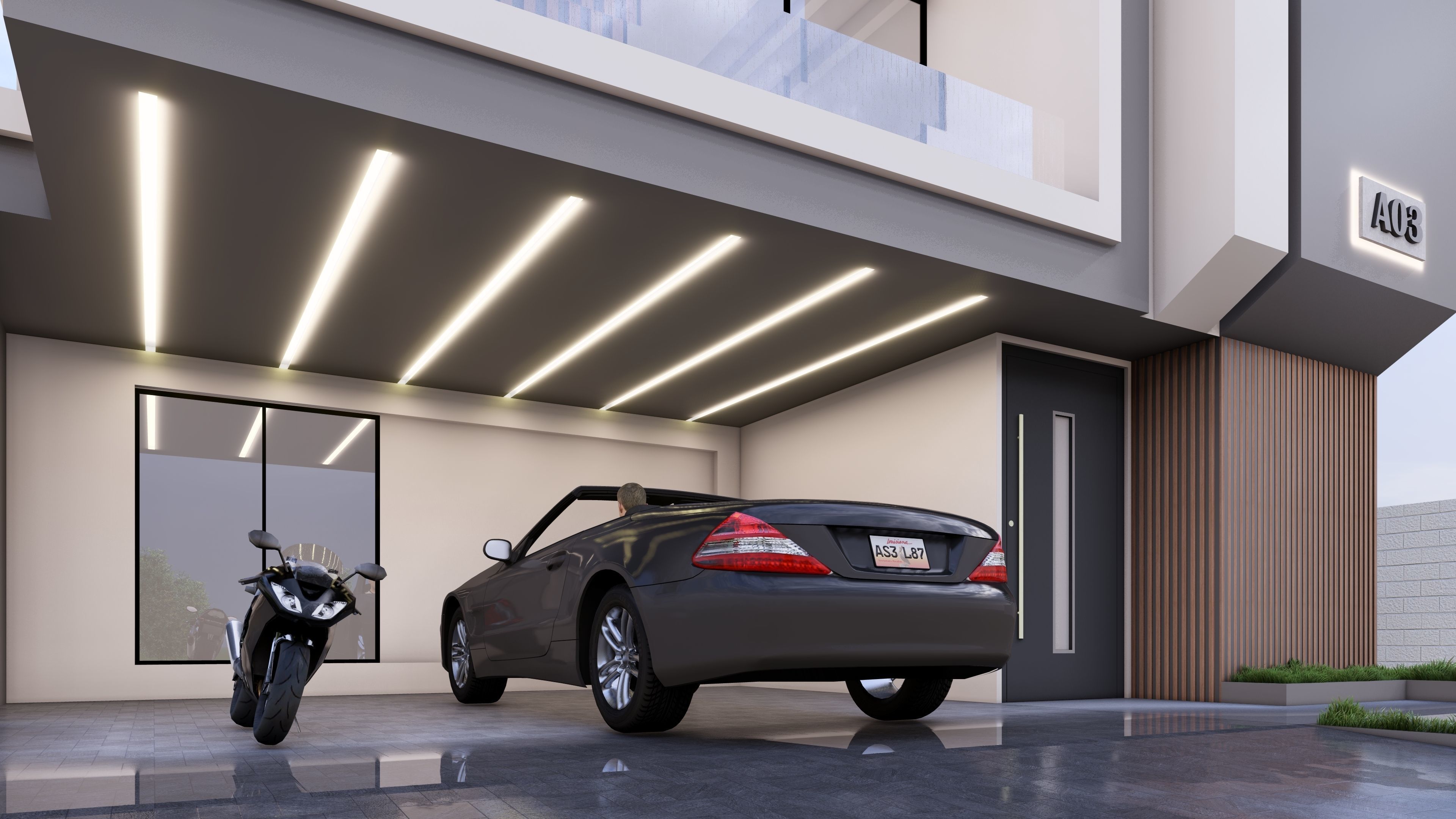 Modern Villa Modeled with SketchUp and Rendered with Lumion  3D model_4