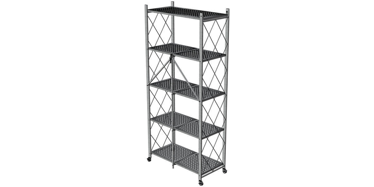Floor Metal Rack 3D model_11