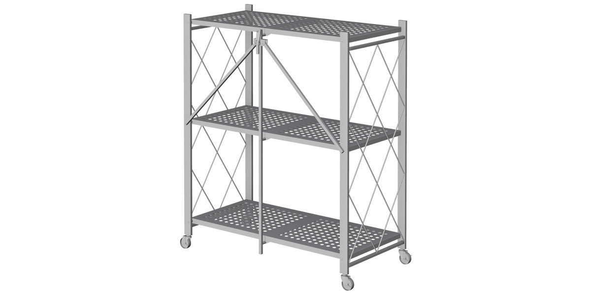 Floor Metal Rack 3D model_3