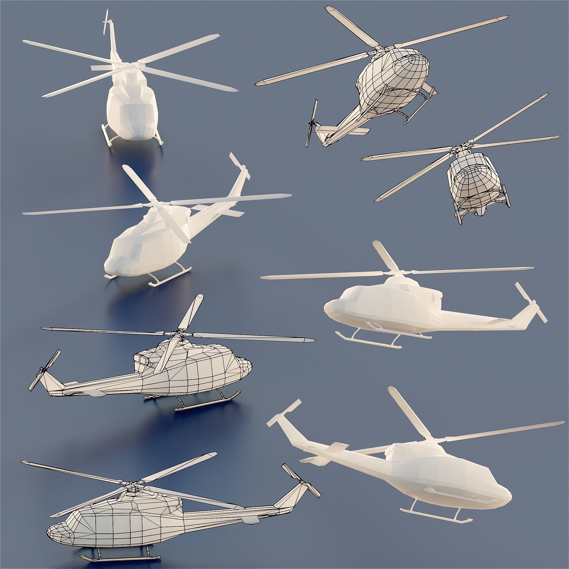 Paper Aircrafts Low-poly 3D model_21