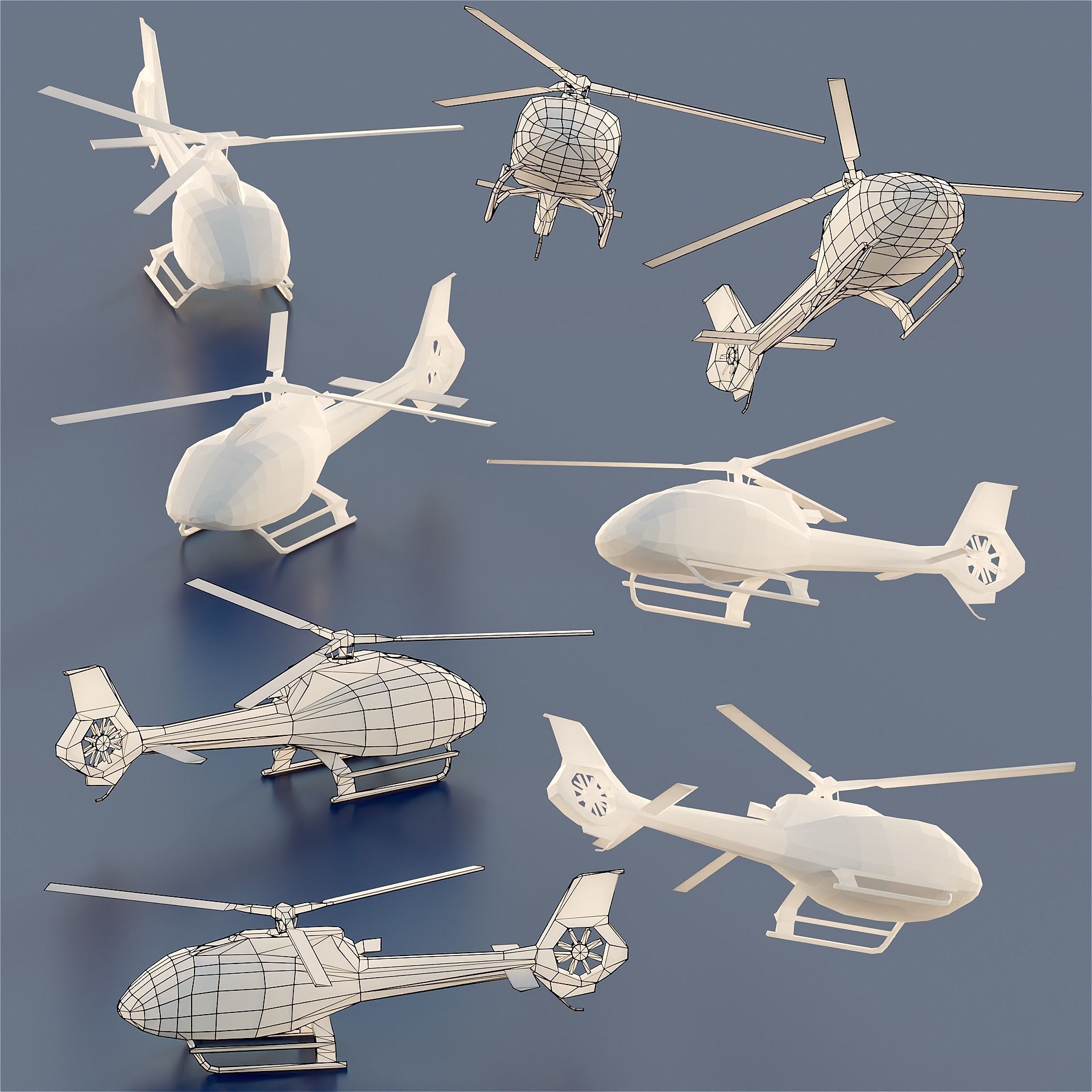 Paper Aircrafts Low-poly 3D model_18