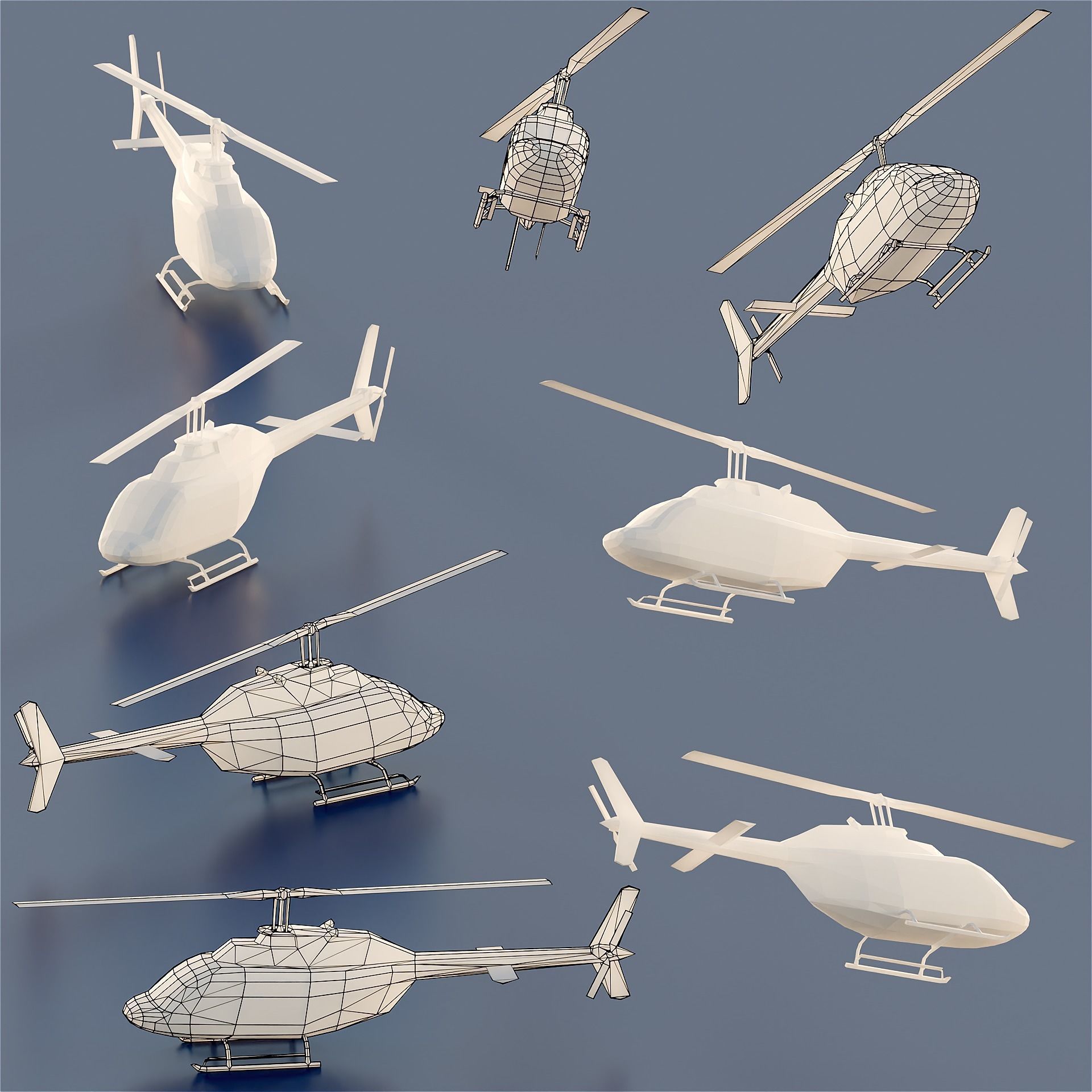 Paper Aircrafts Low-poly 3D model_19