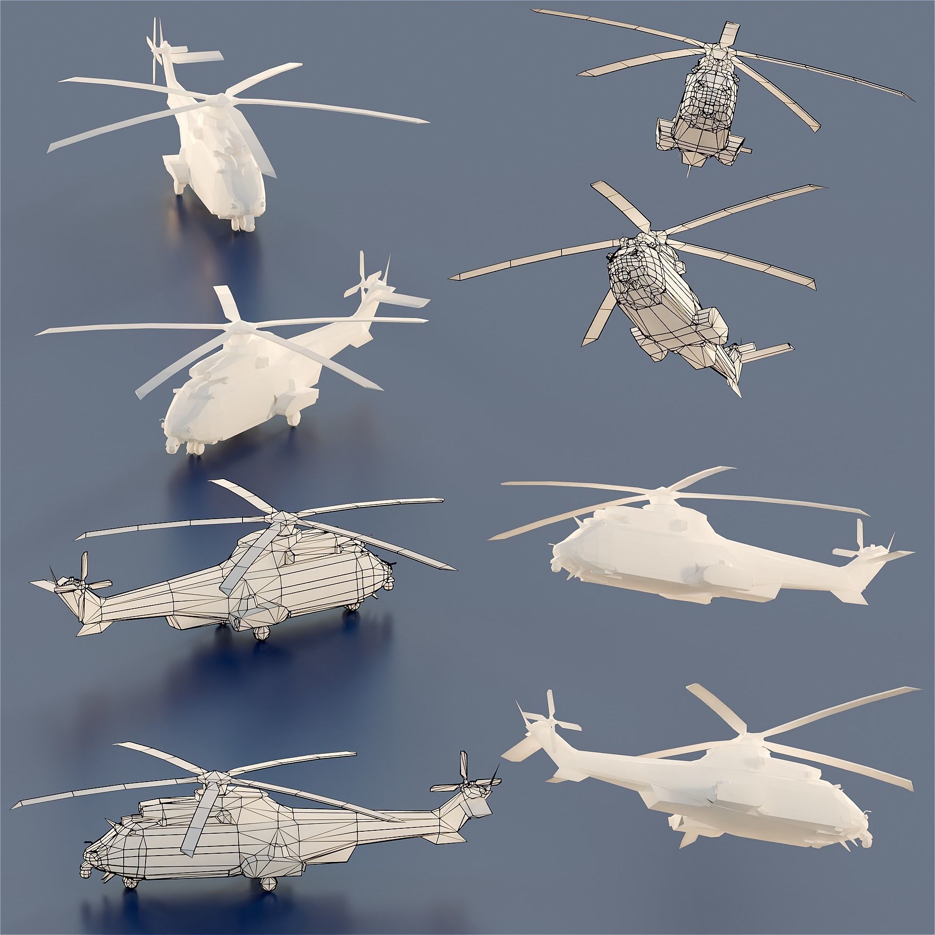 Paper Aircrafts Low-poly 3D model_16