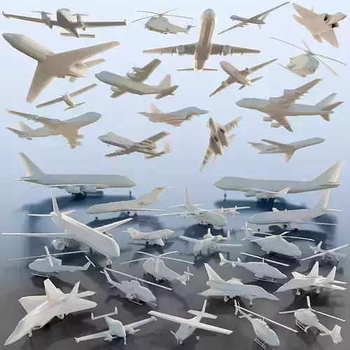 Paper Aircrafts Low-poly 3D model