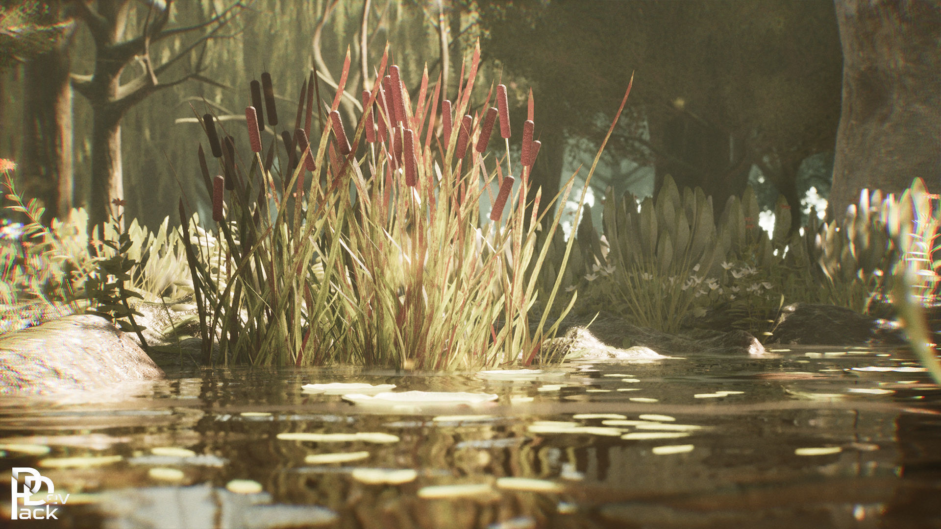 Swamp Environment 42 Assets Low-poly 3D model_8