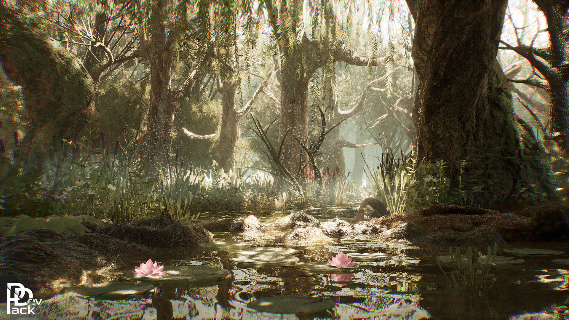 Swamp Environment 42 Assets Low-poly 3D model_3