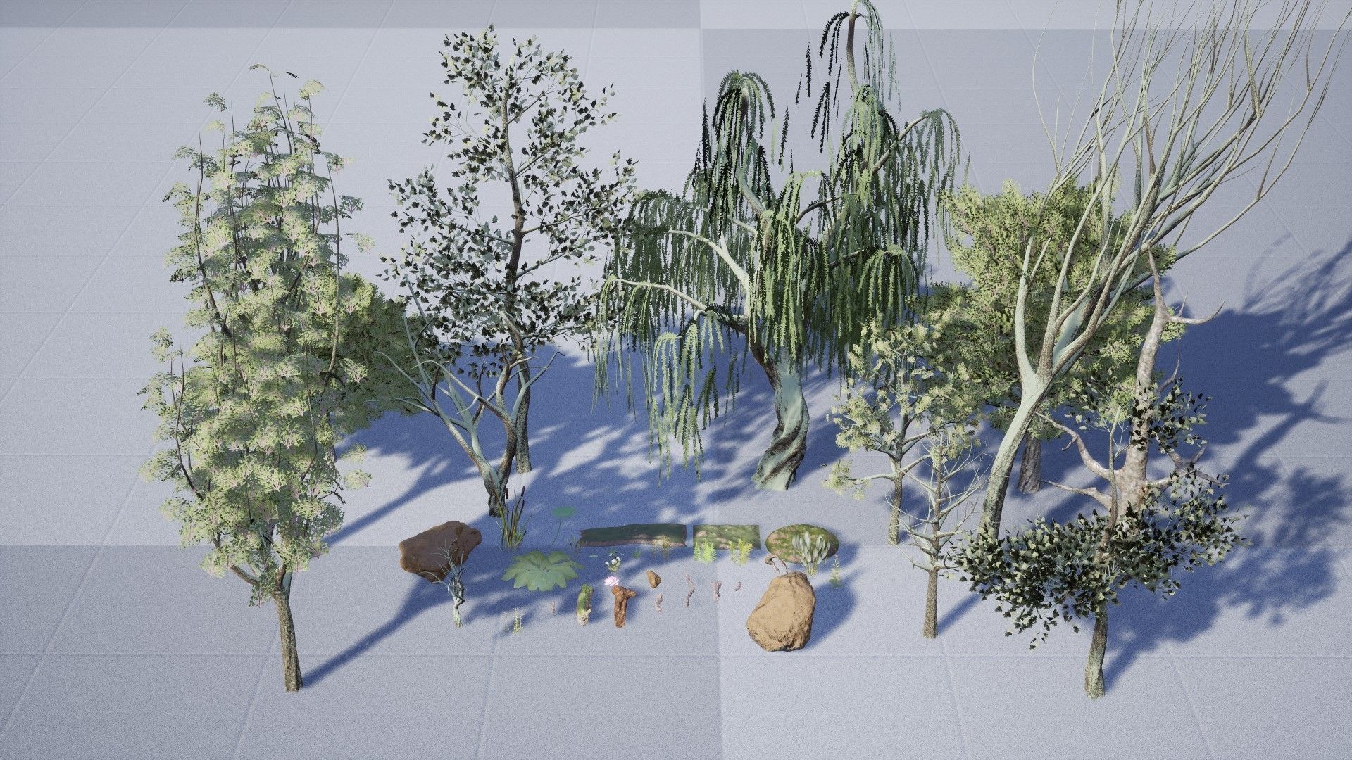 Swamp Environment 42 Assets Low-poly 3D model_14