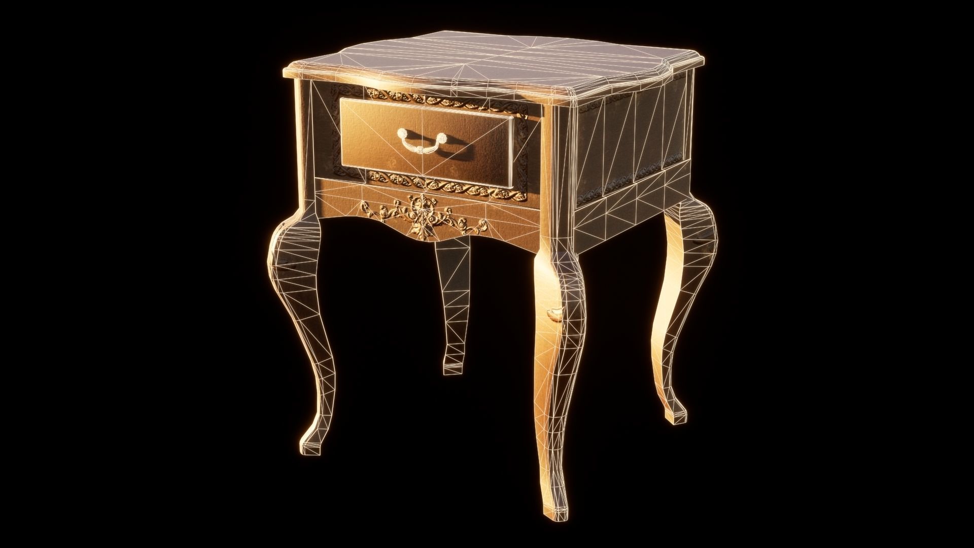 Vintage Mini Table - Classic Low-poly 3D model_2