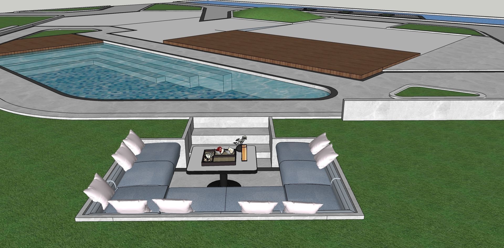 Outdoor sitting area 3d model 3D model_6