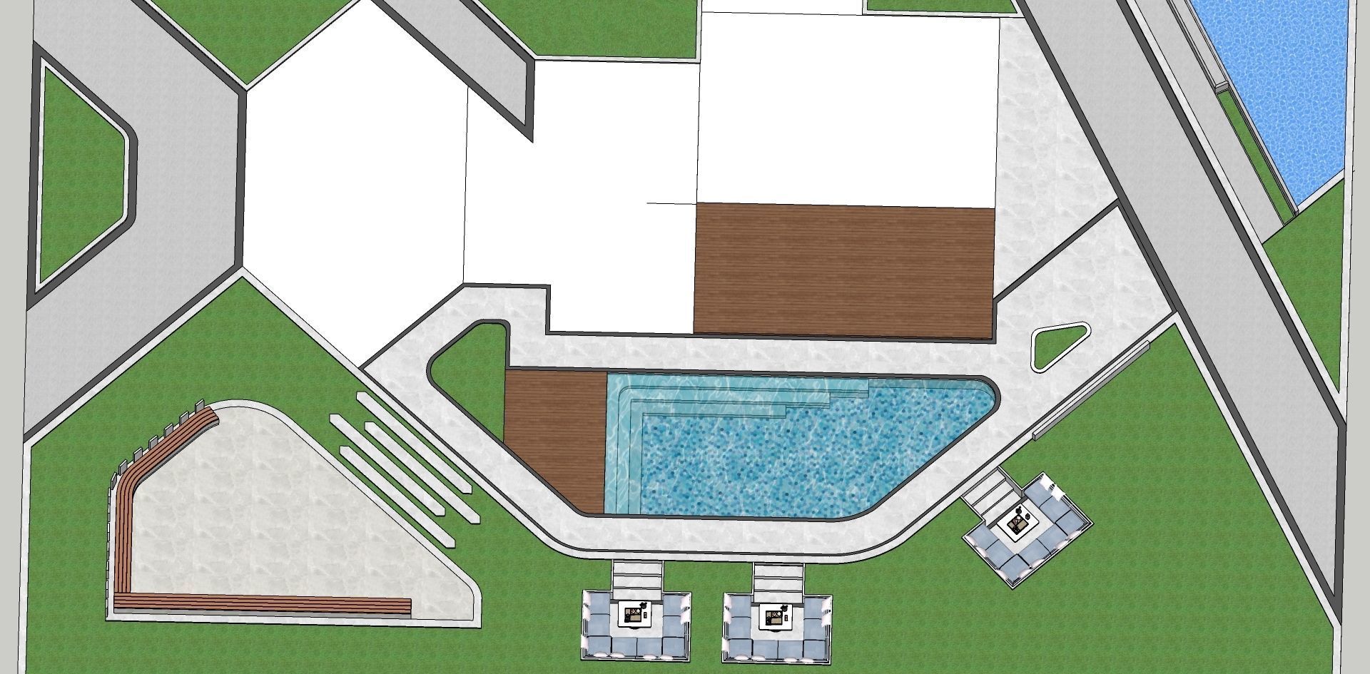 Outdoor sitting area 3d model 3D model_2