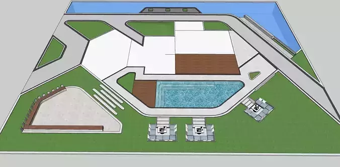 Outdoor sitting area 3d model