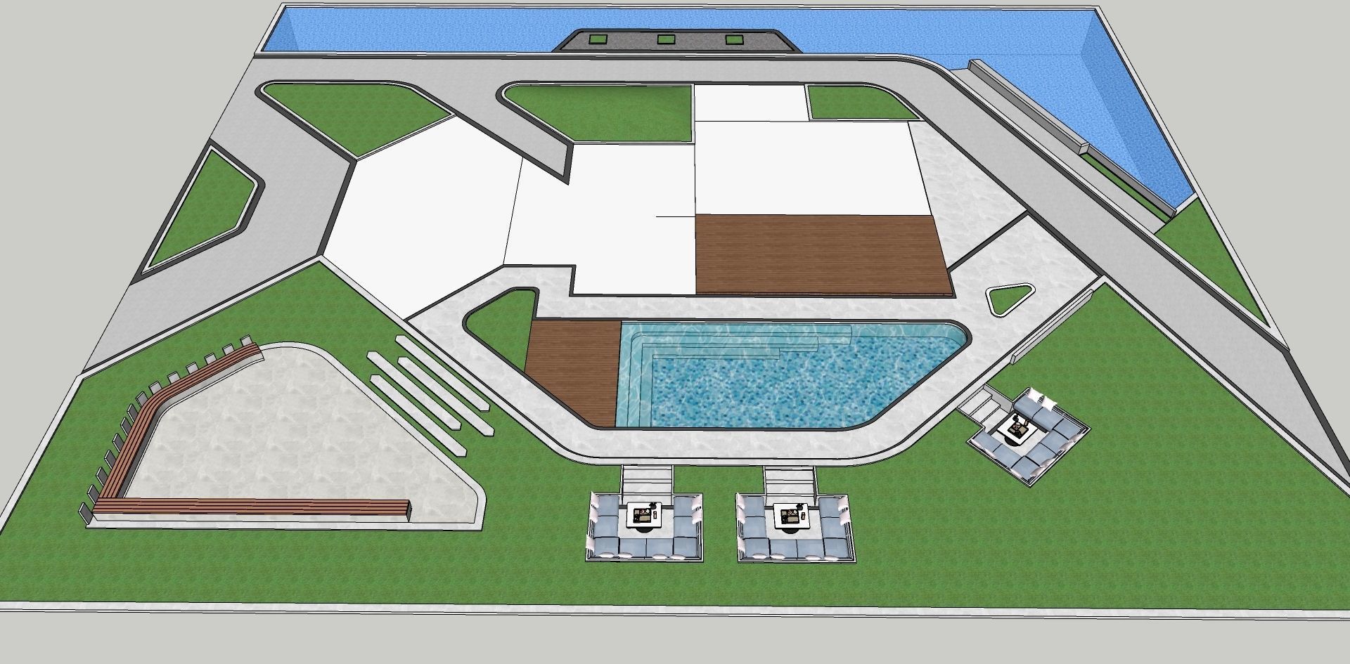 Outdoor sitting area 3d model 3D model_7