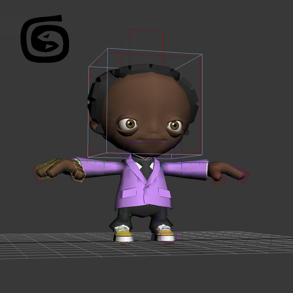 Kid 3 rigged 3D model_6