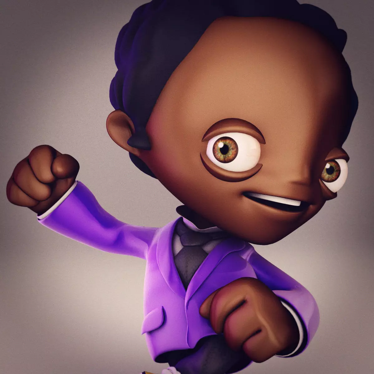 Kid 3 rigged 3D model_0