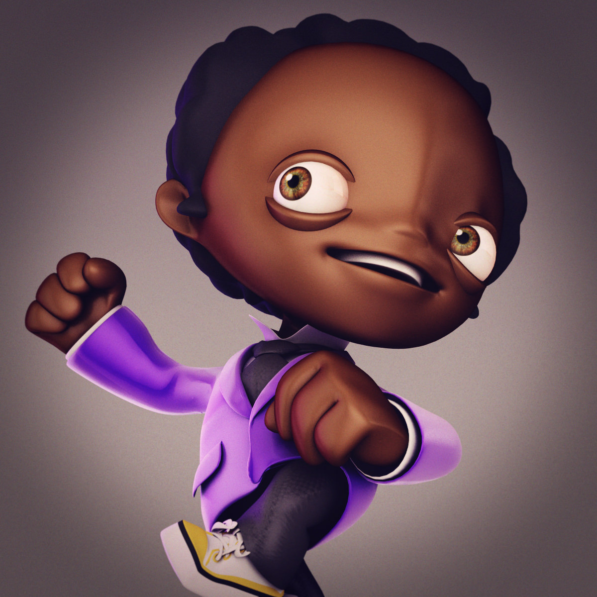 Kid 3 rigged 3D model_4