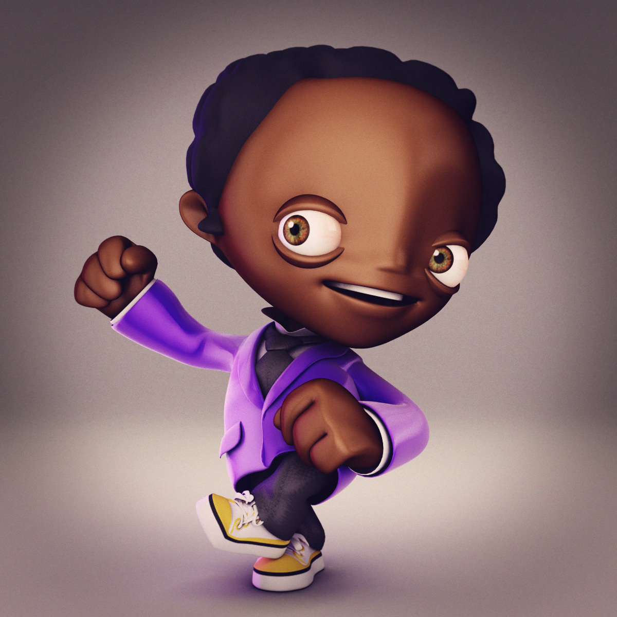 Kid 3 rigged 3D model_1
