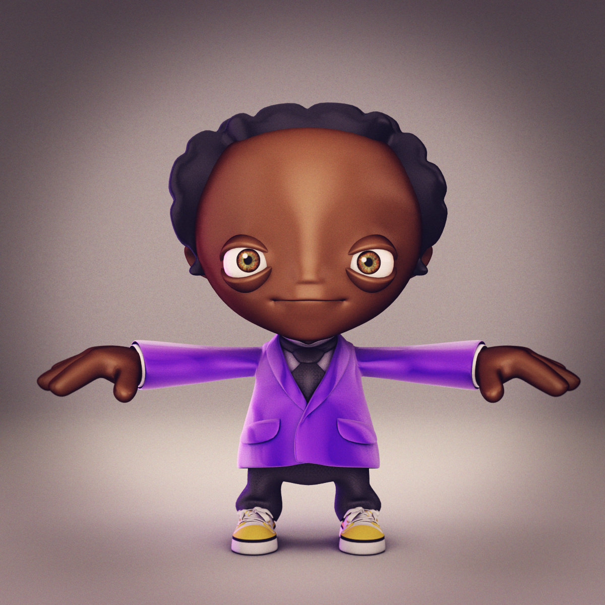 Kid 3 rigged 3D model_5