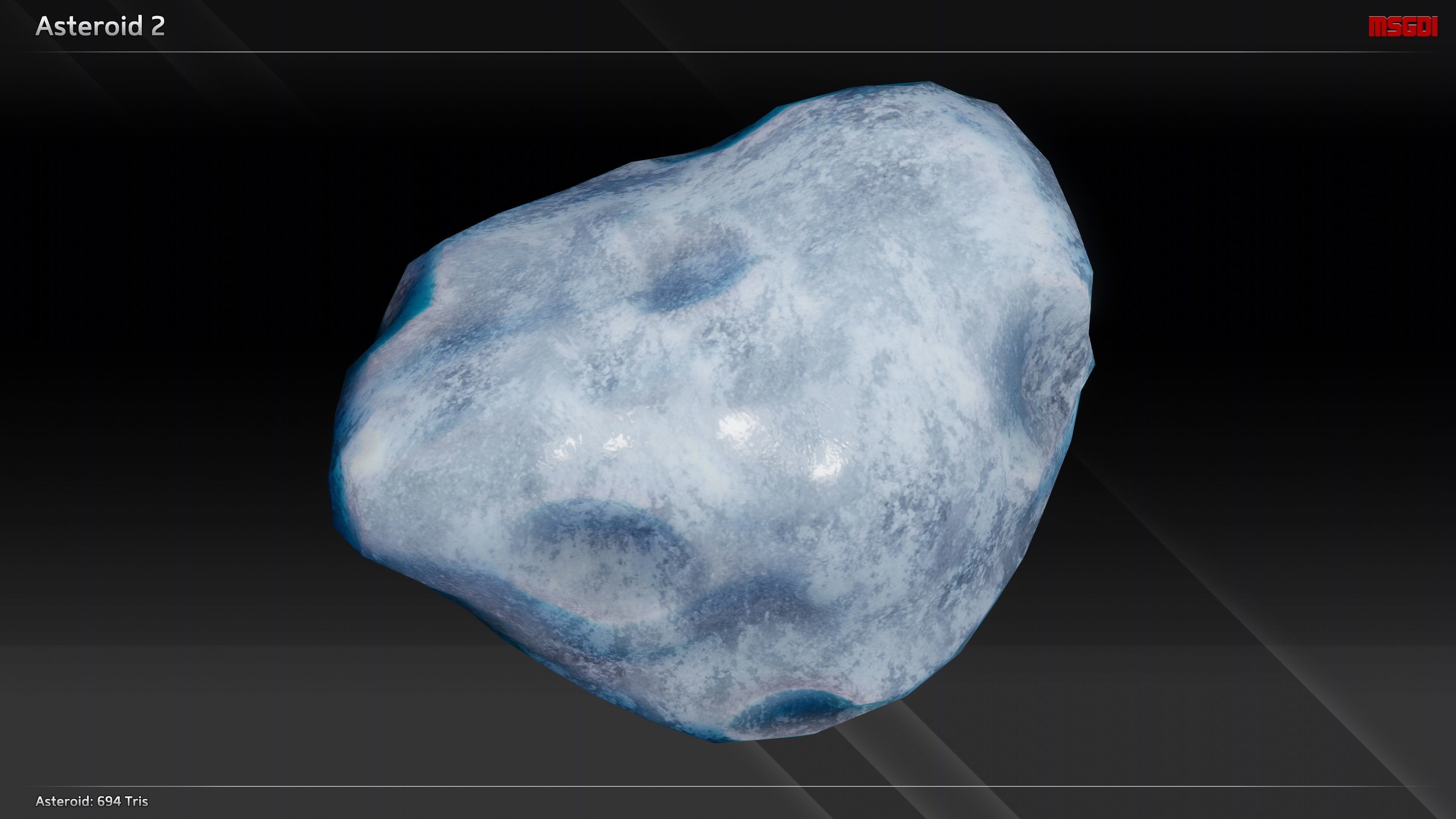 Lowpoly Ice Asteroids Low-poly 3D model_2