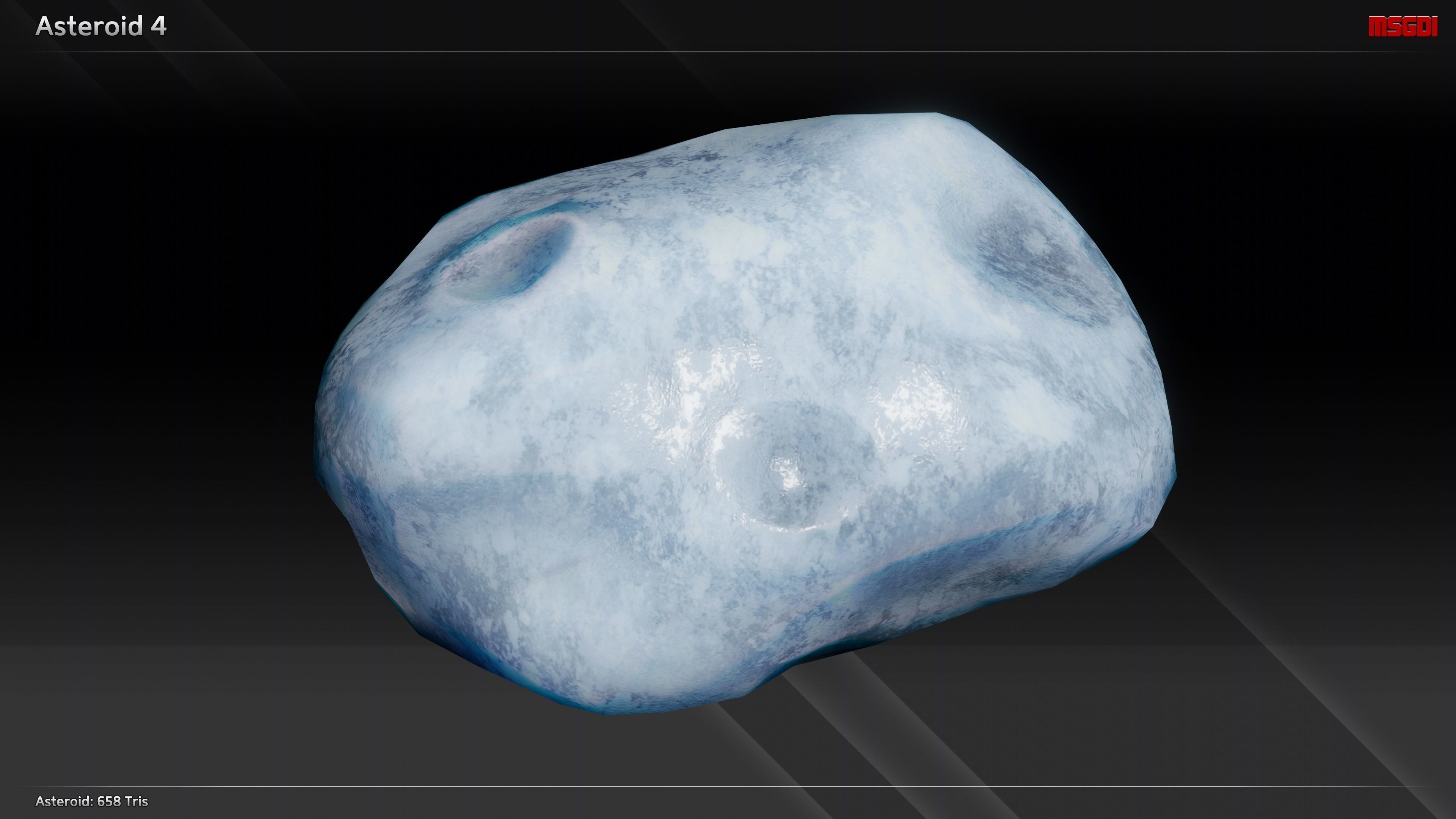 Lowpoly Ice Asteroids Low-poly 3D model_4