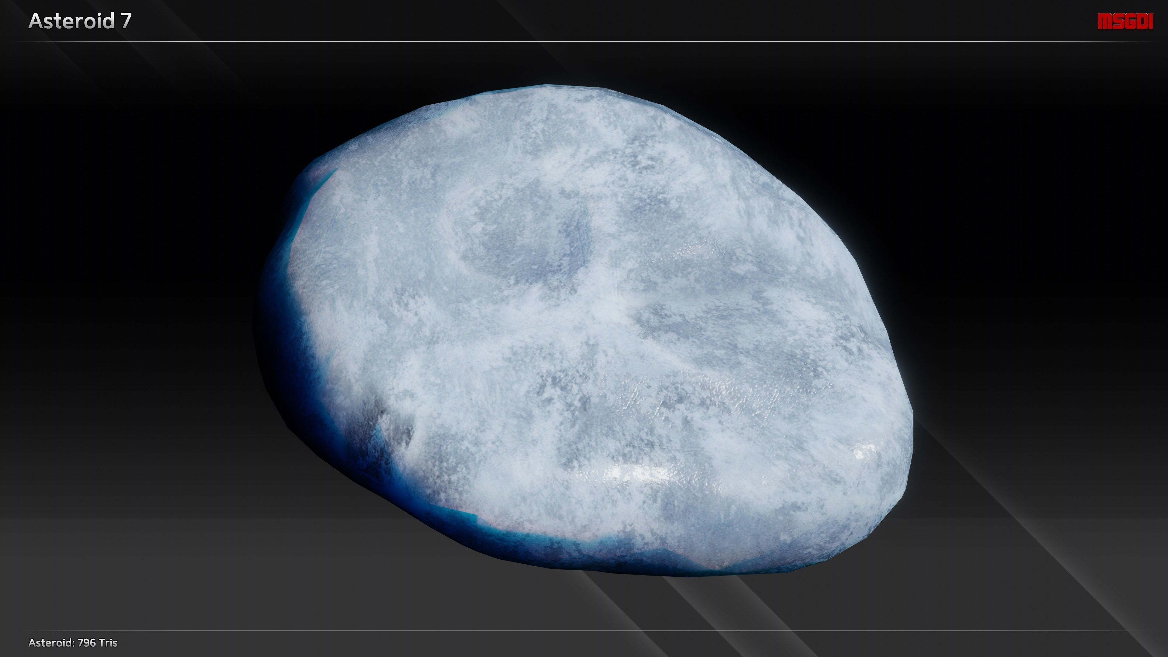 Lowpoly Ice Asteroids Low-poly 3D model_7