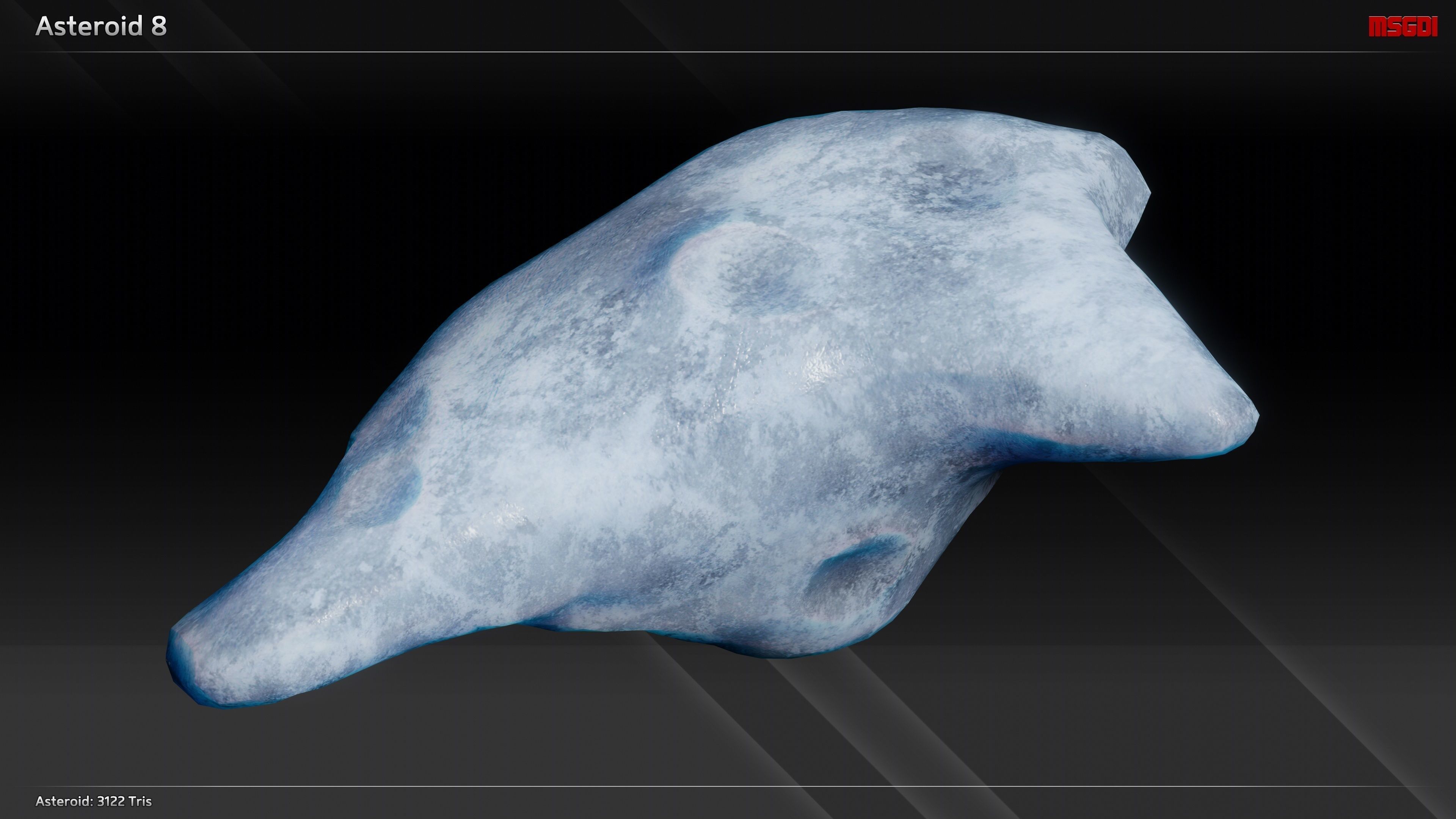 Lowpoly Ice Asteroids Low-poly 3D model_8