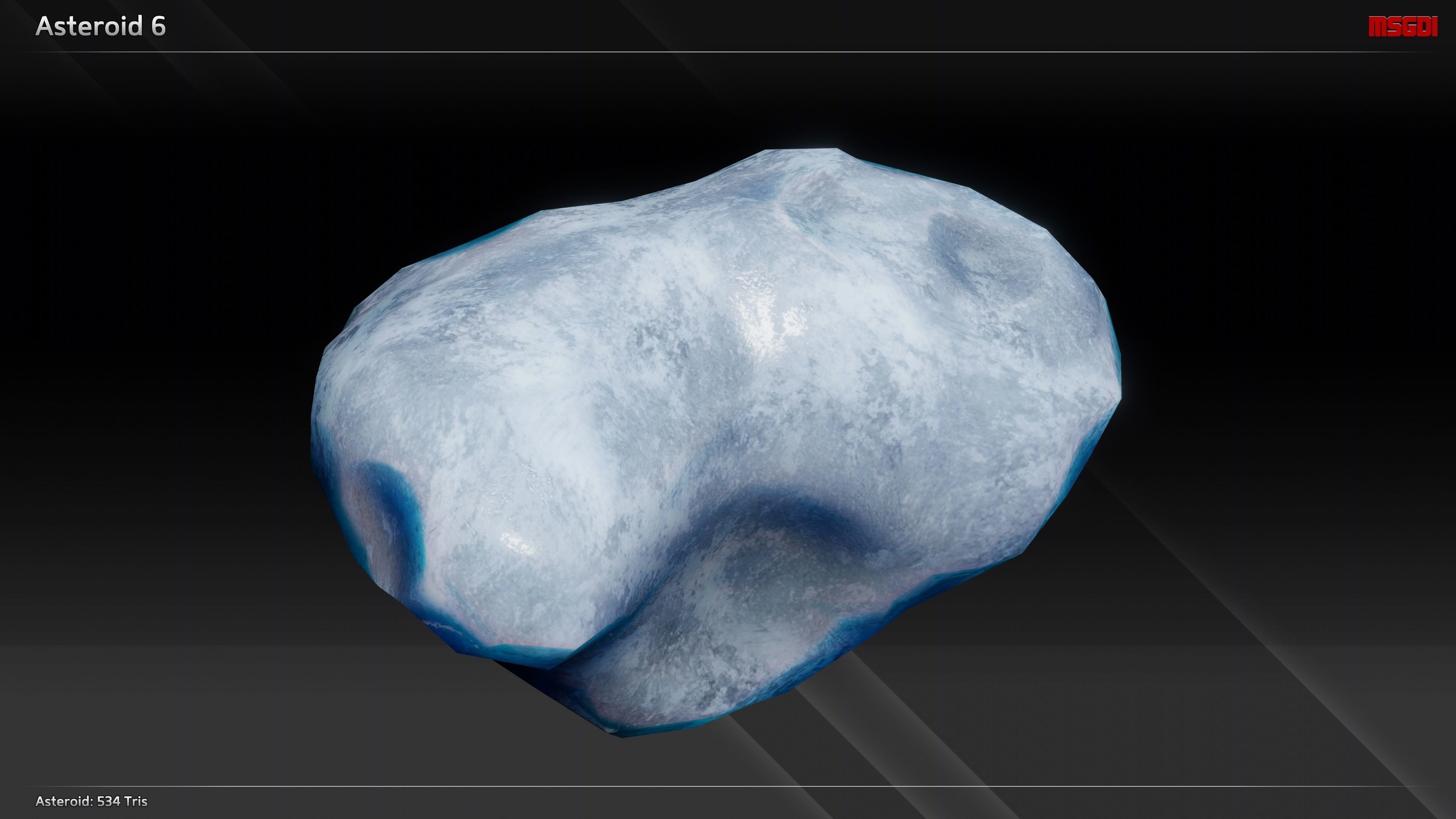 Lowpoly Ice Asteroids Low-poly 3D model_6
