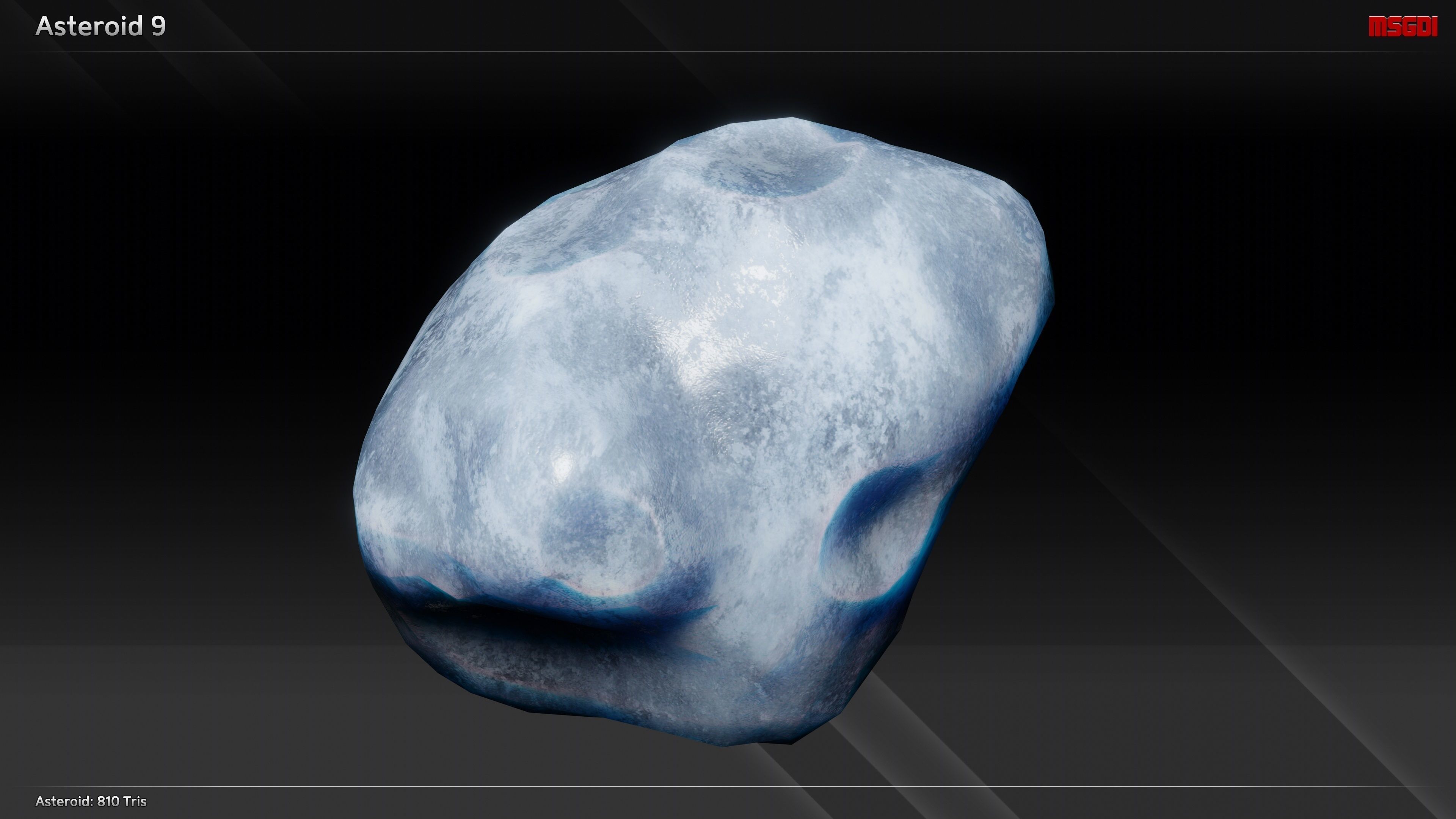 Lowpoly Ice Asteroids Low-poly 3D model_9