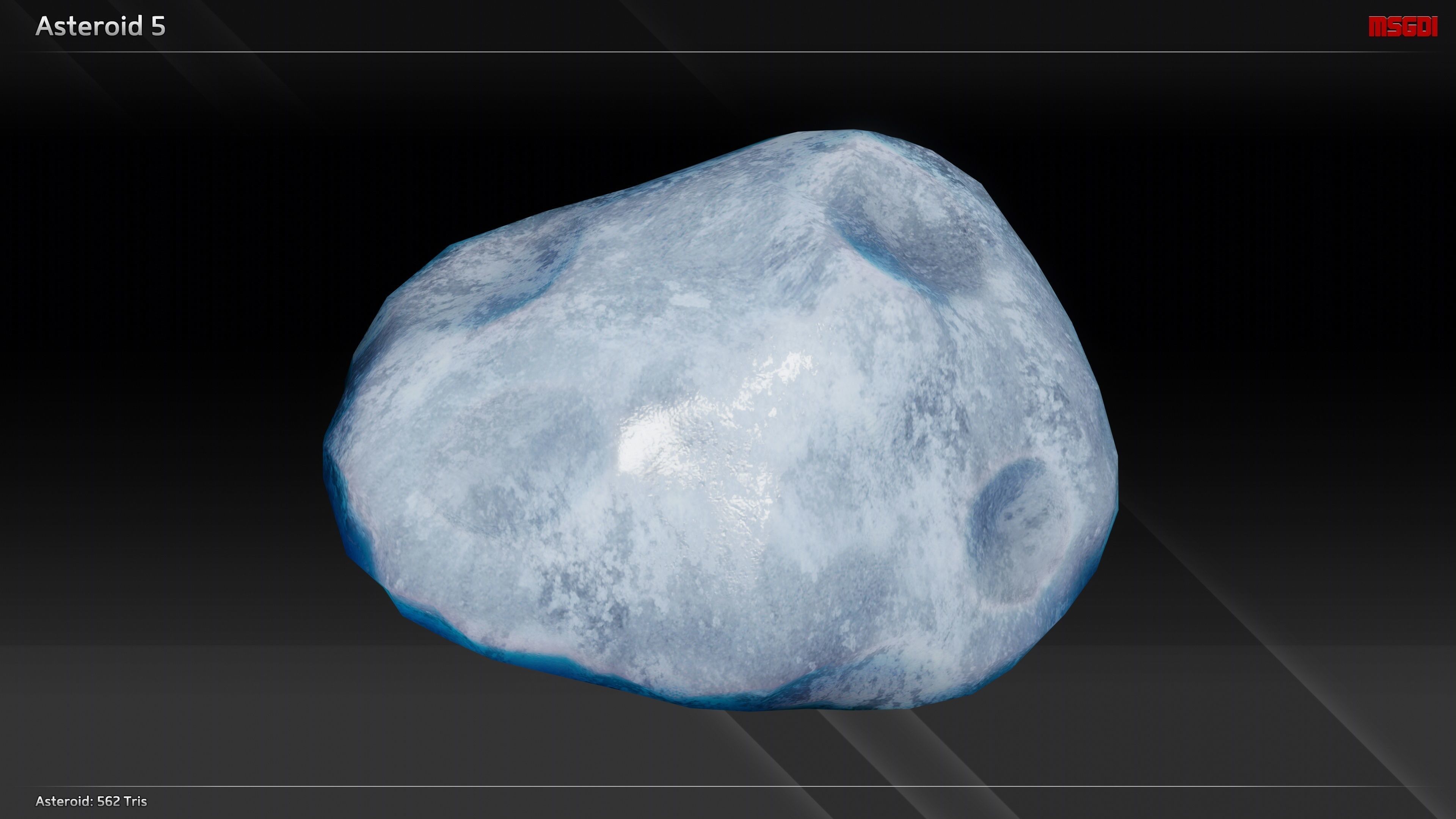 Lowpoly Ice Asteroids Low-poly 3D model_5
