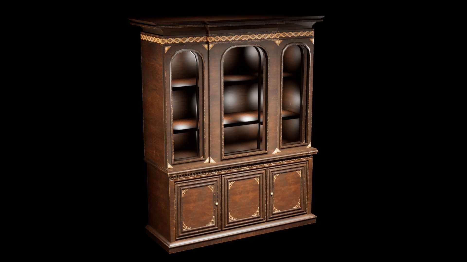 Vintage Stool - Classic Low-poly 3D model_9