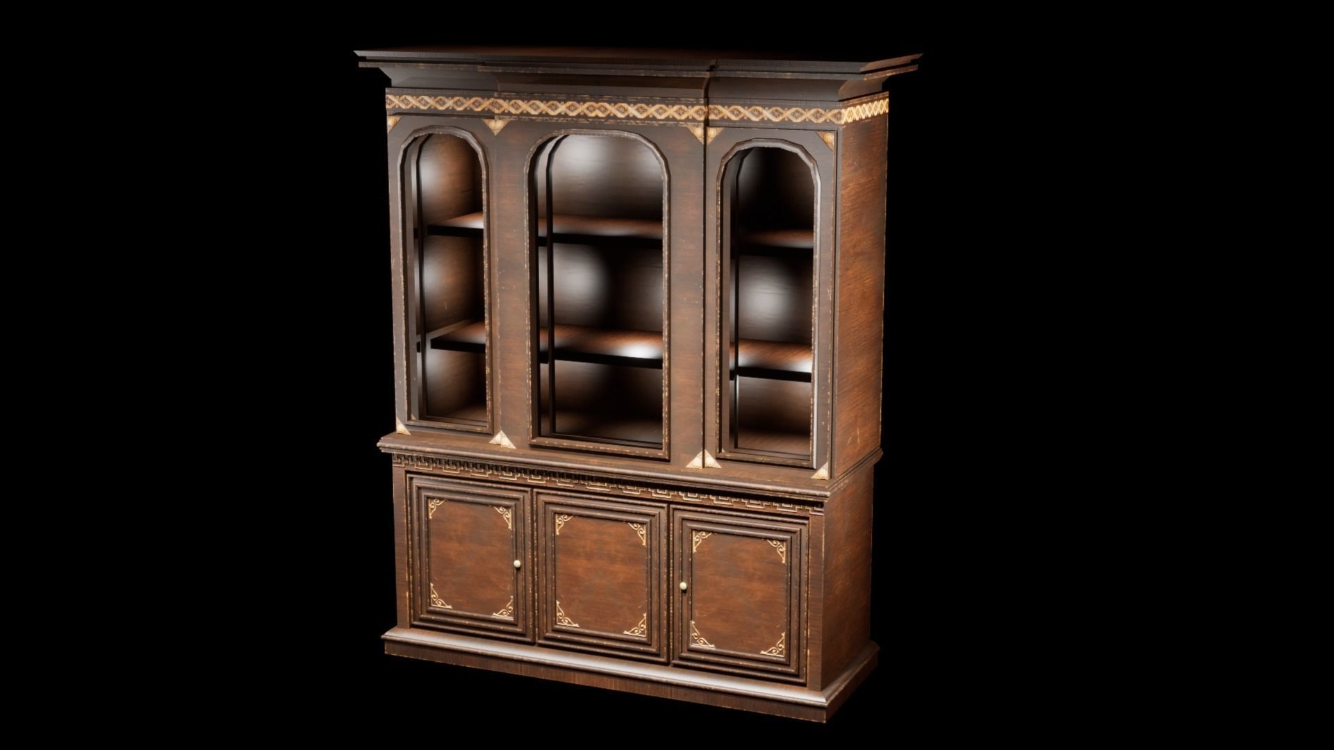 Vintage Stool - Classic Low-poly 3D model_11