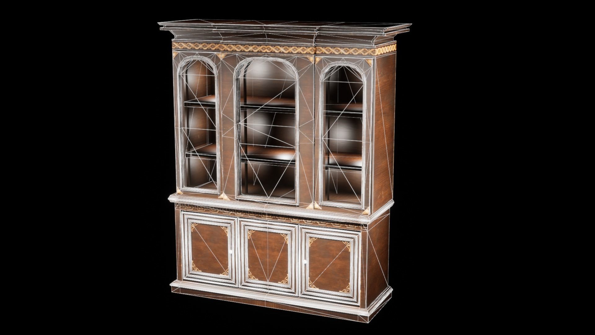 Vintage Stool - Classic Low-poly 3D model_8