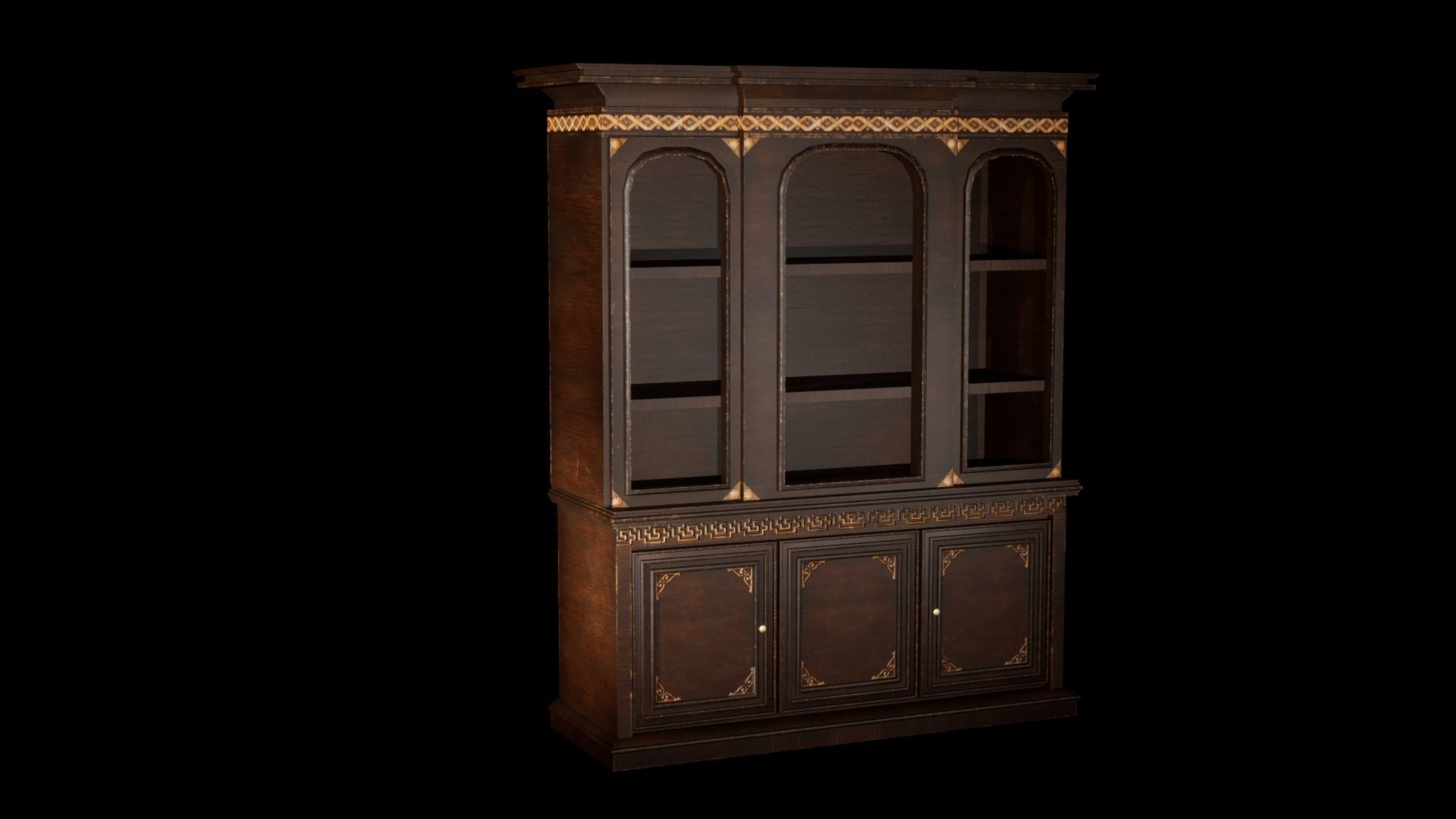 Vintage Stool - Classic Low-poly 3D model_10