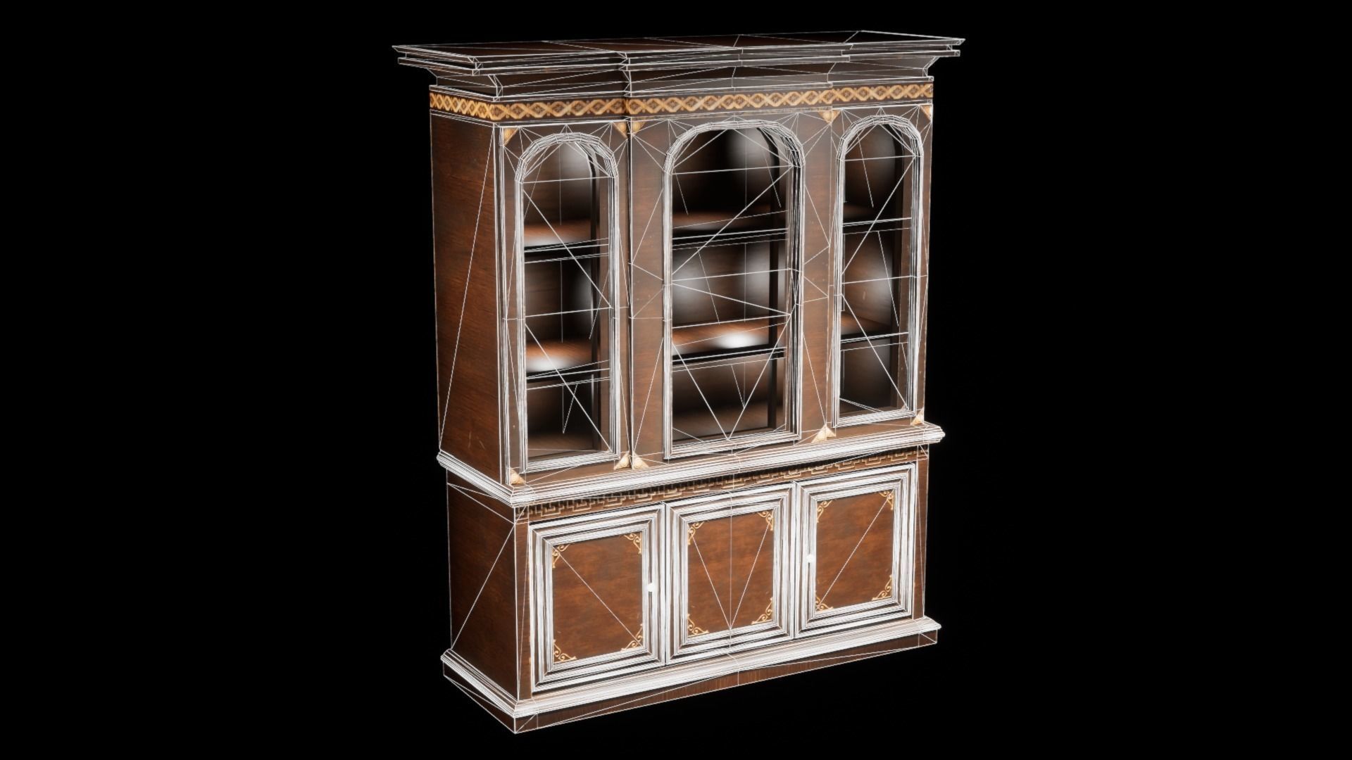 Vintage Stool - Classic Low-poly 3D model_12