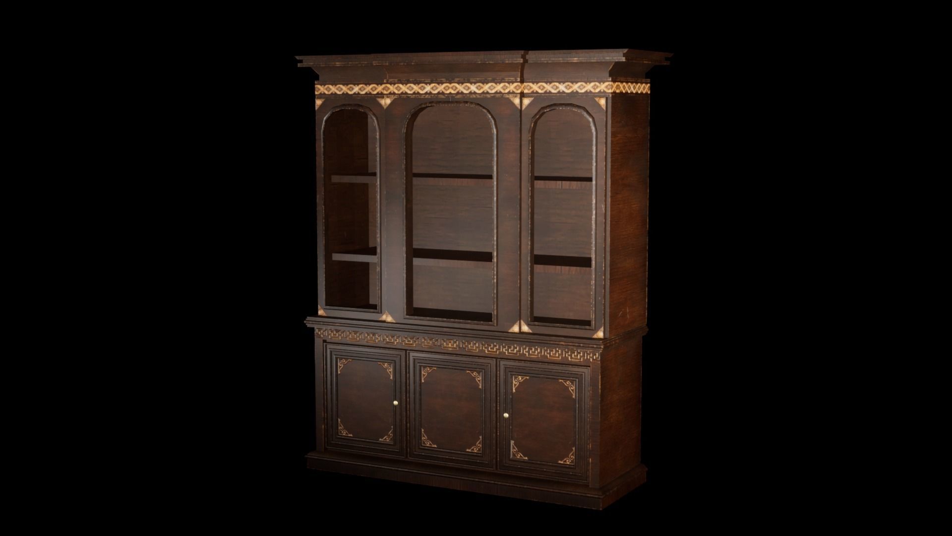 Vintage Stool - Classic Low-poly 3D model_7