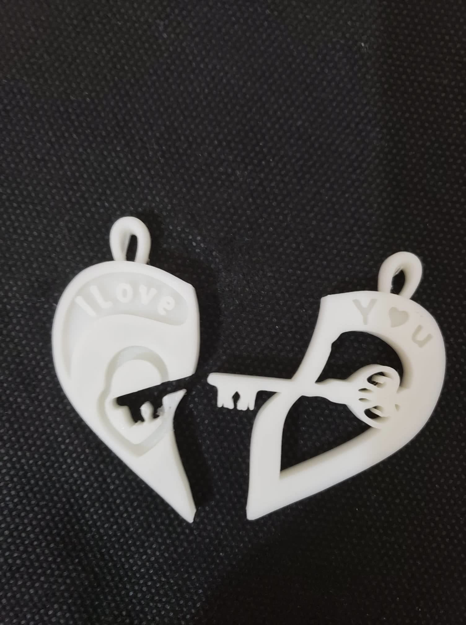 Heart Lock and Key Chain Valentines Day 3D print model_4