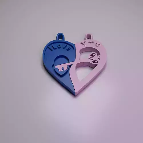 Heart Lock and Key Chain Valentines Day