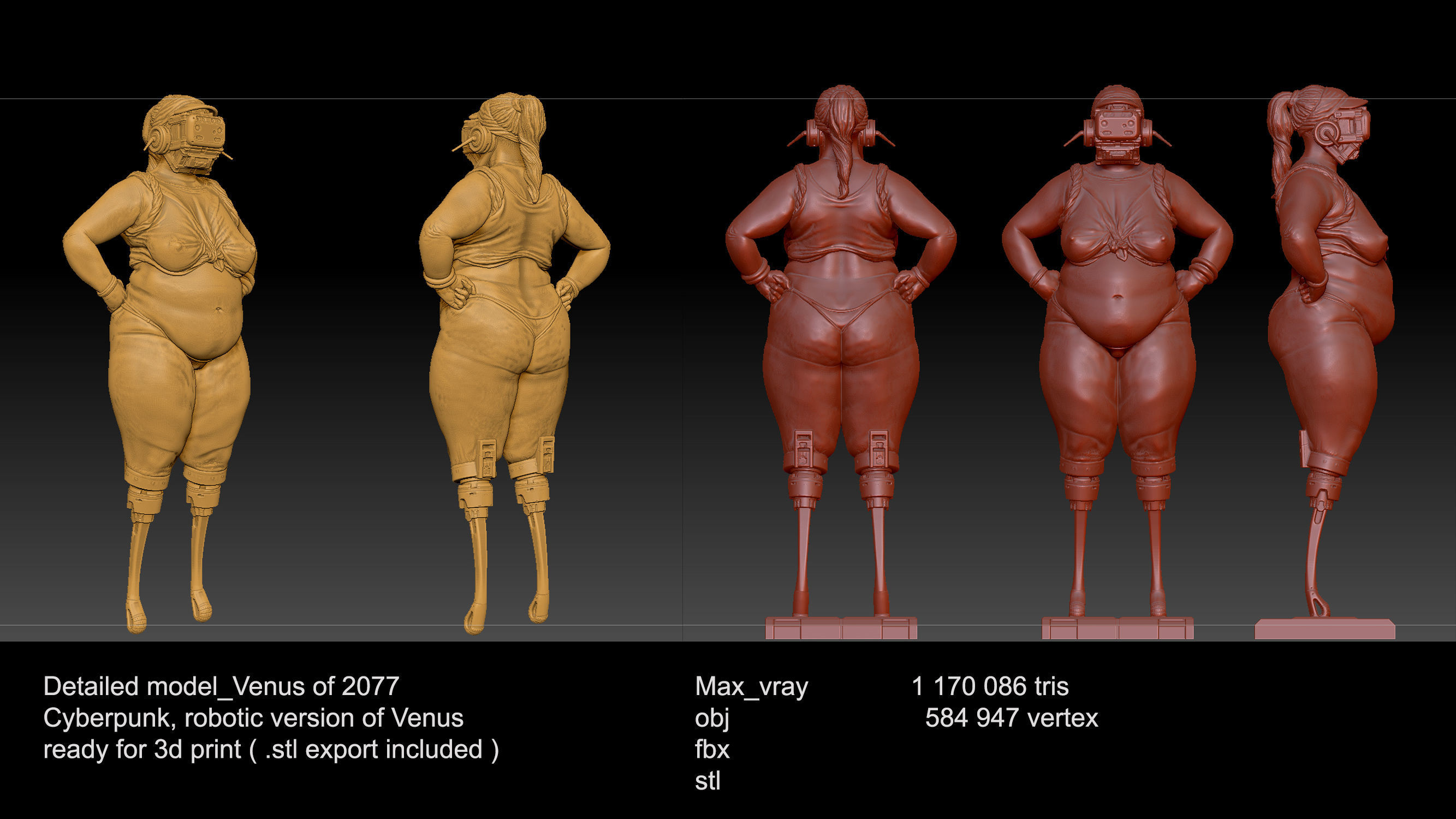 Venus of 2077 3D print model_4