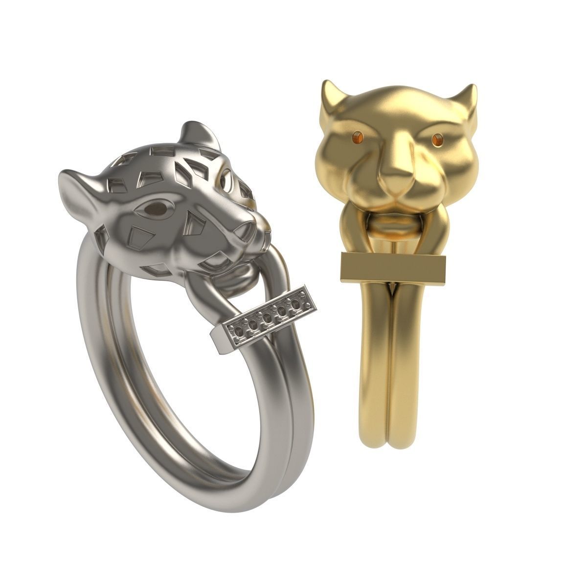 Panther Head Ring 3D print model_6