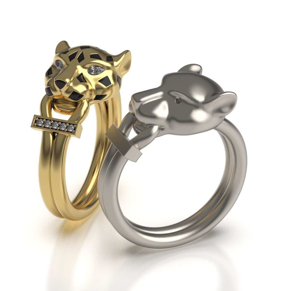 Panther Head Ring 3D print model_2